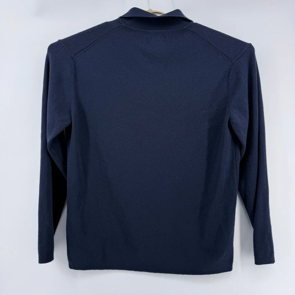 Hickey Freeman New York Men's XL‎ Navy Blue Ribbed Quarter Zip Sweater